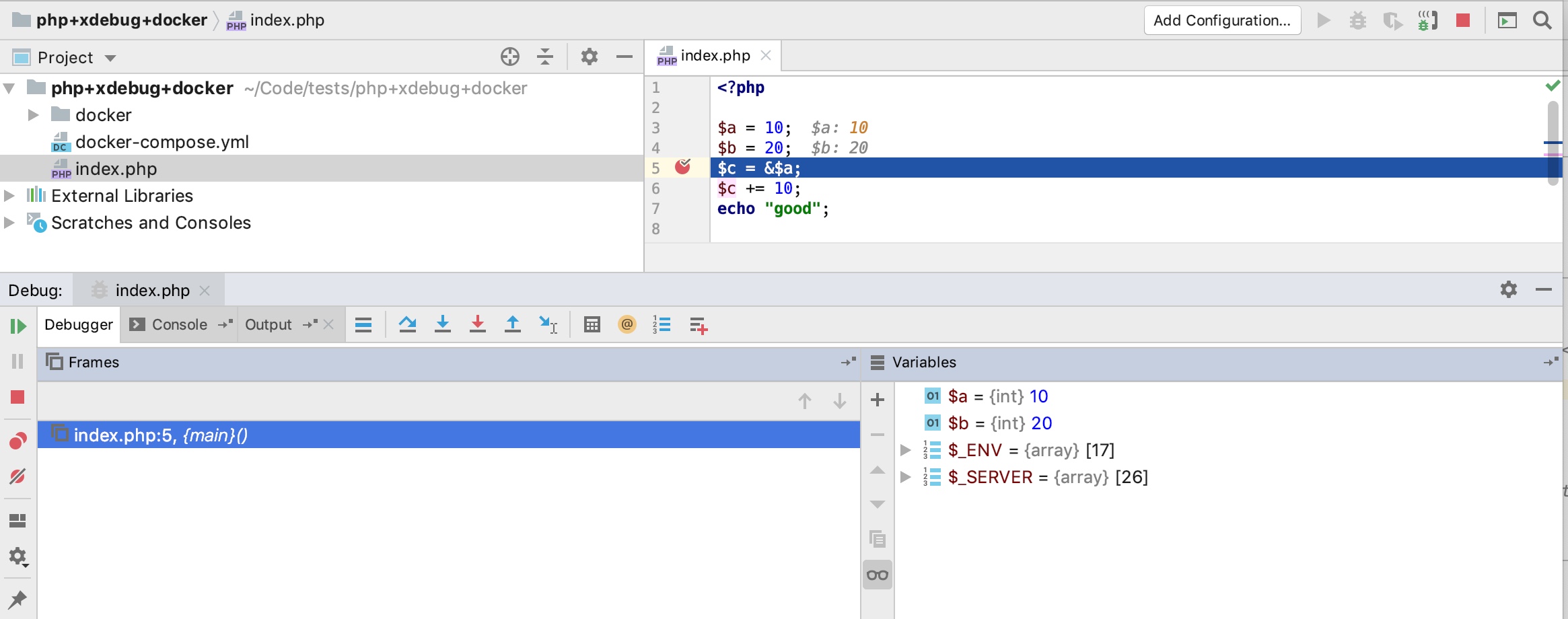 phpstorm configure node.js on docker for mac